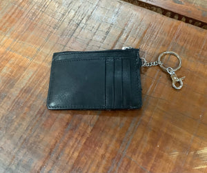 CA-13 The Design Edge Tooling Leather & Cowhide Key/Card case Black/White