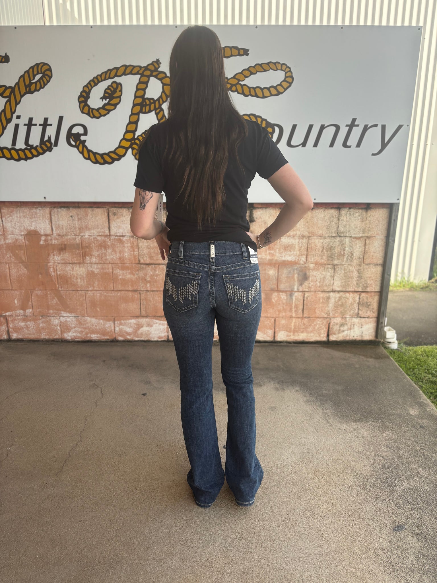 10047328 Ariat Ladies REAL Perfect Rise R34" Leg Halyn Bootcut Jeans Arkansas