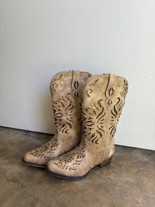 09-021-1566-3250 Roper Ladies Riley Boots Glitz Vintage Tan/Bronze