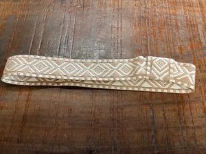 B3933O Western Aztec Print Hat Band Strap Ivory