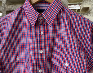 BS70325 Bisley Men's Long Sleeve Check Shirt Red Blue
