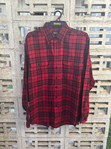 Bisley Mens Flannelette L/S Shirt Red Check