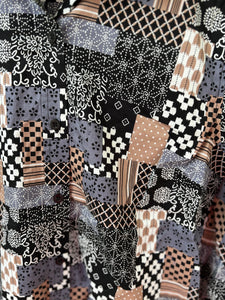 W2426410 Corfu 100% Cotton Print Shirt Black Tiles