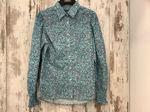 P5S2140124 Pure Western Ladies Riley L/S Shirt Turquoise