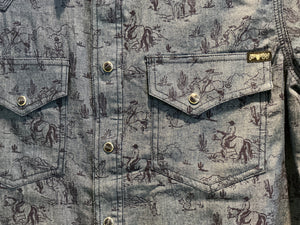P5S1102074 Pure Western Mens Travis S/S Shirt Chambray
