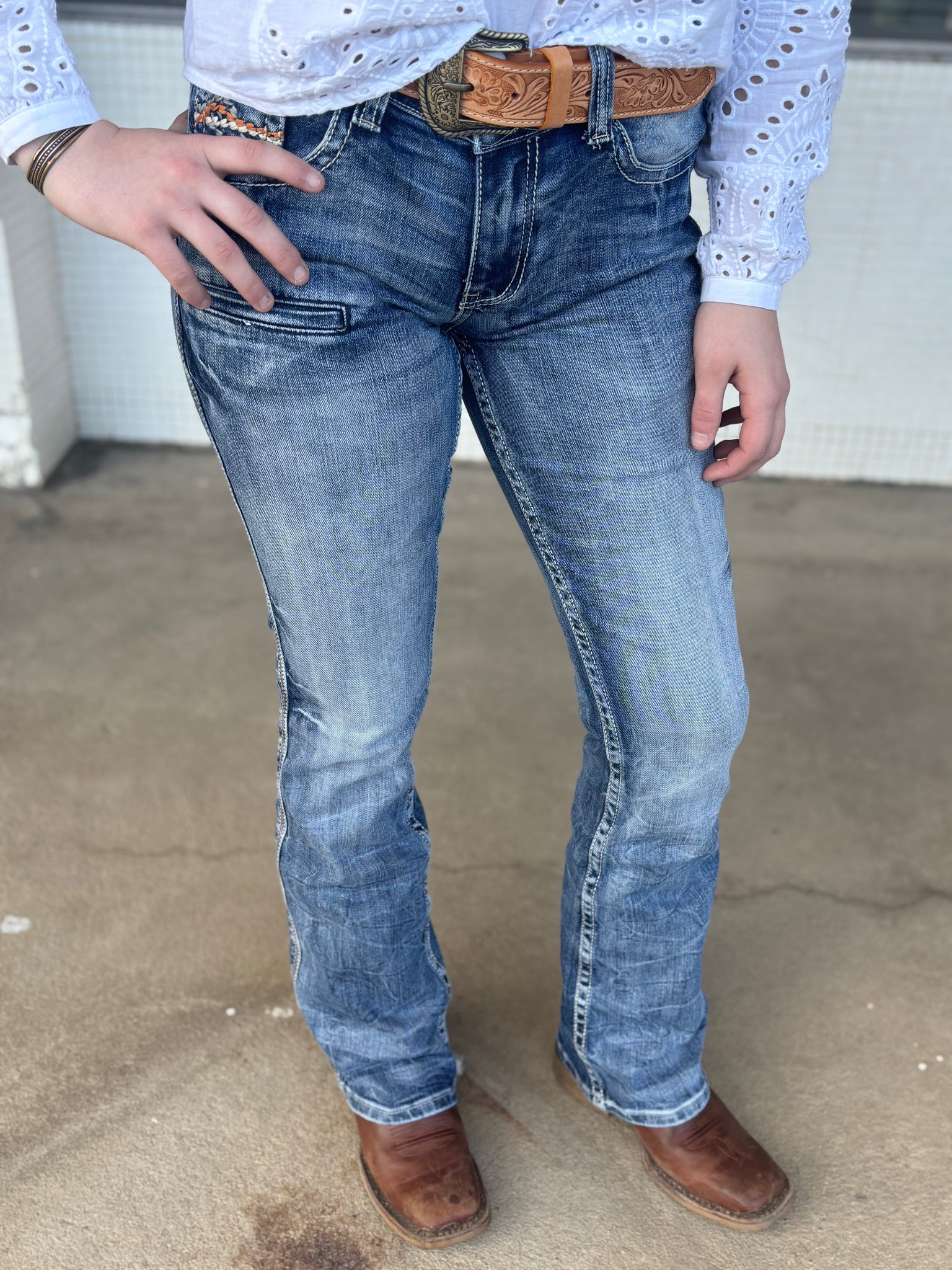 Cowgirl Tuff Ladies Dynamo Bootcut Jeans 35" Leg