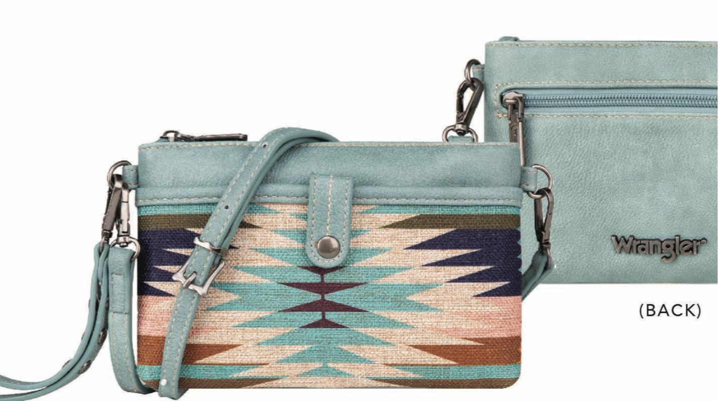 Southwestern Aztec Clutch Bag Blue/Multi