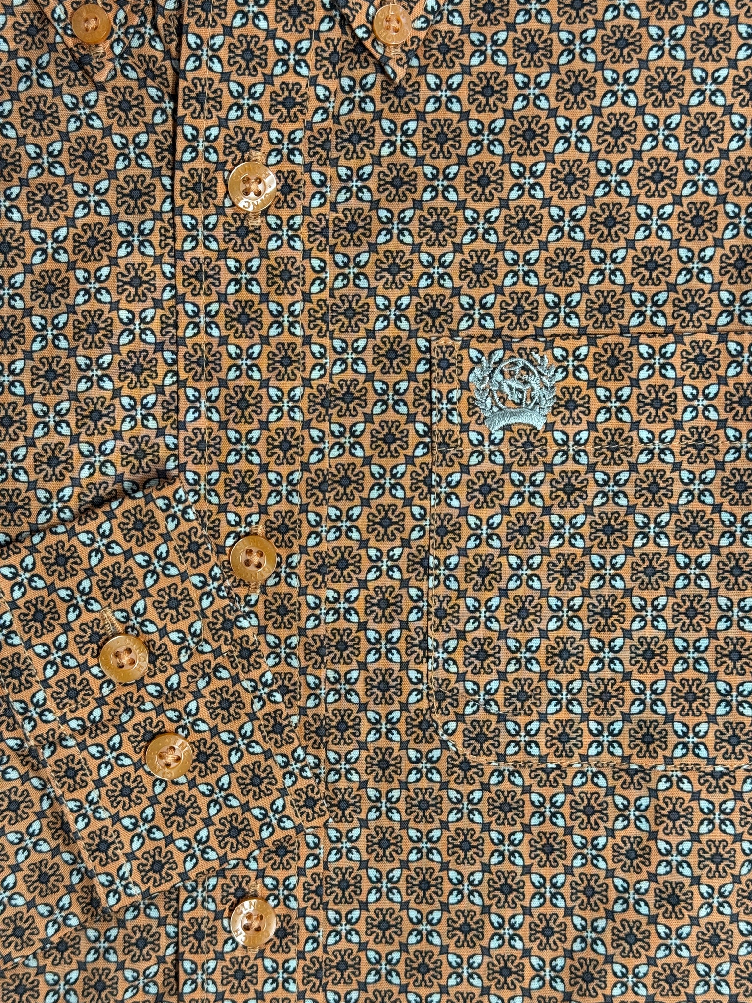 MTW7060389 Boys L/S Cinch Button Up Shirt Coral