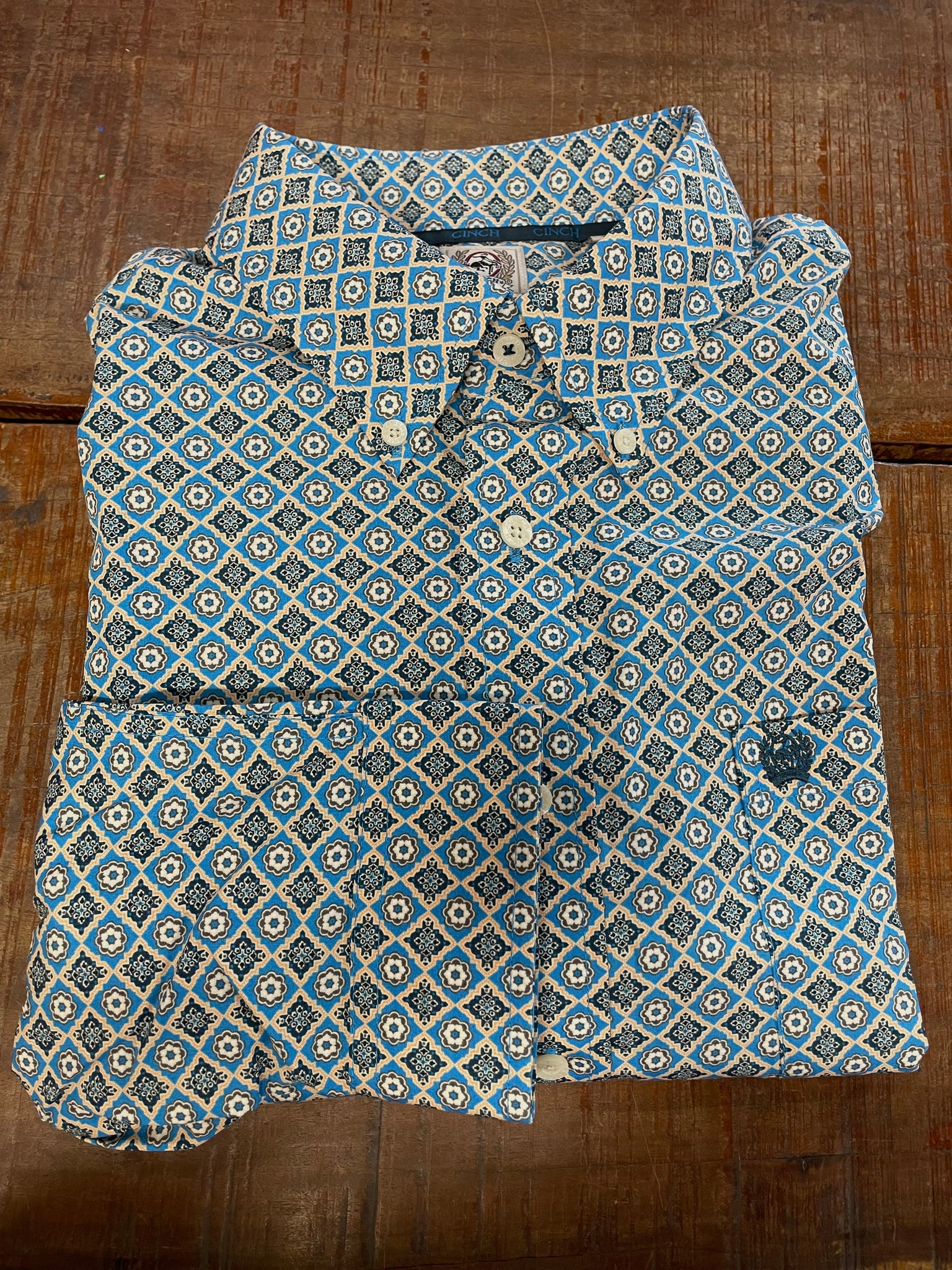 MTW1105955 Mens L/S Button Up Shirt Blue