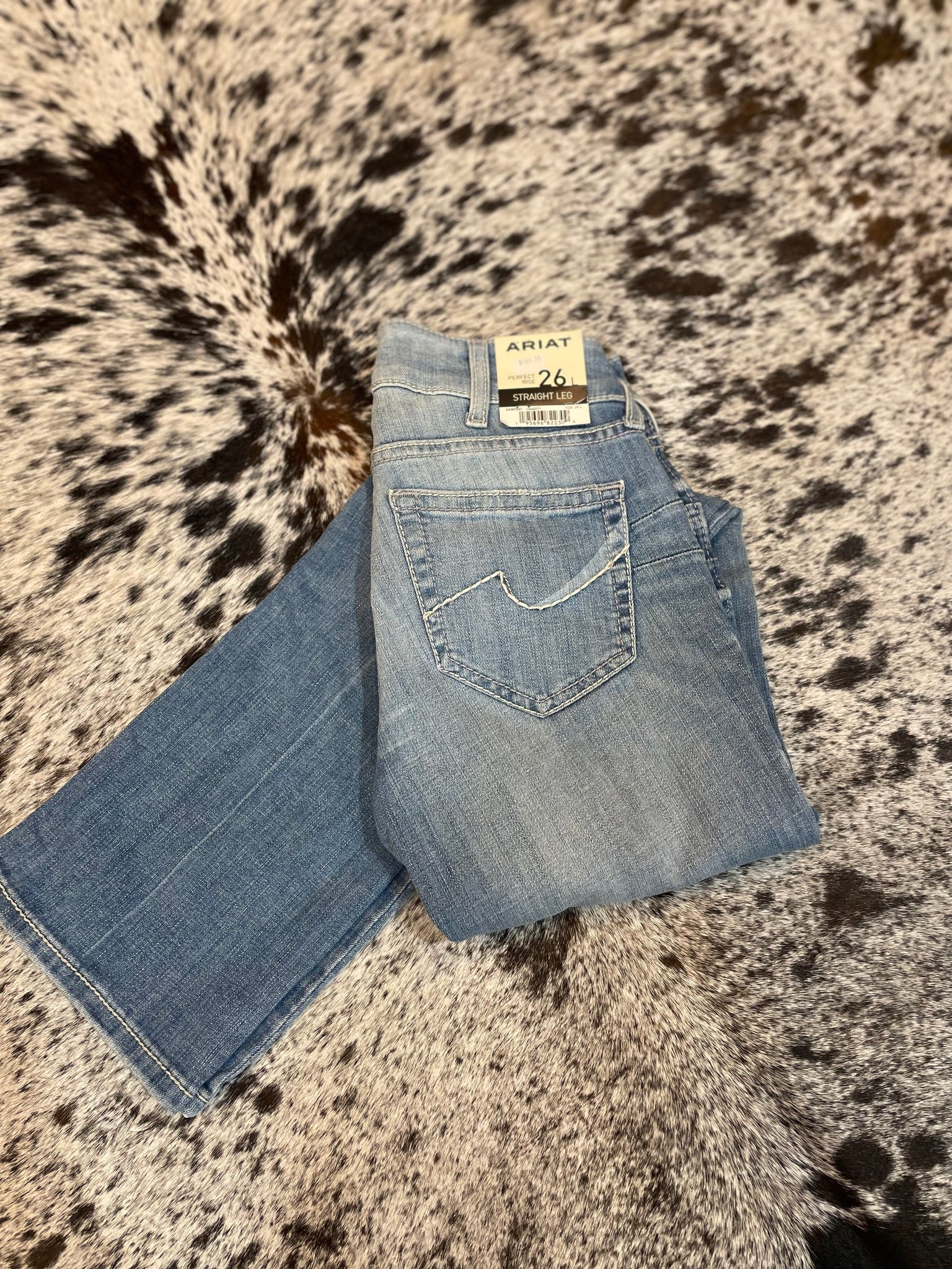 10048271 Ariat Ladies Perfect Rise Straight 36" Leg Jean Nika Newport