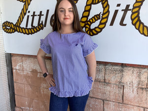 BTS3-23-STRIPE BULLRUSH TRUFFLES TEE NAVY STRIPE