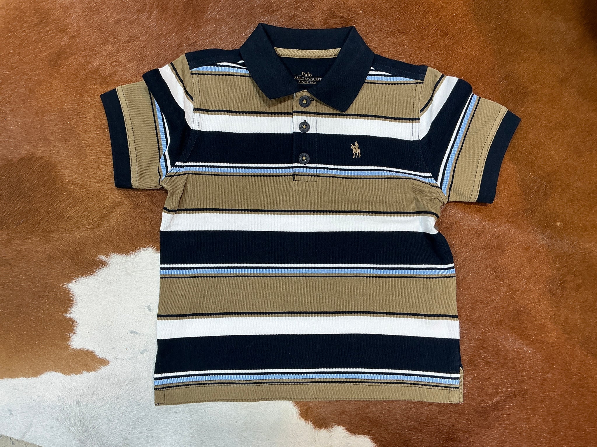T5S3500025 Thomas Cook Boys Tim S/S Polo Navy/Tan