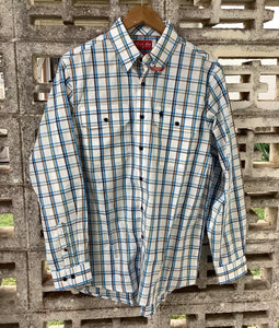 T4S1115030 Thomas Cook Men's Glen Check 2-Pocket Long Sleeve Shirt White/Multi