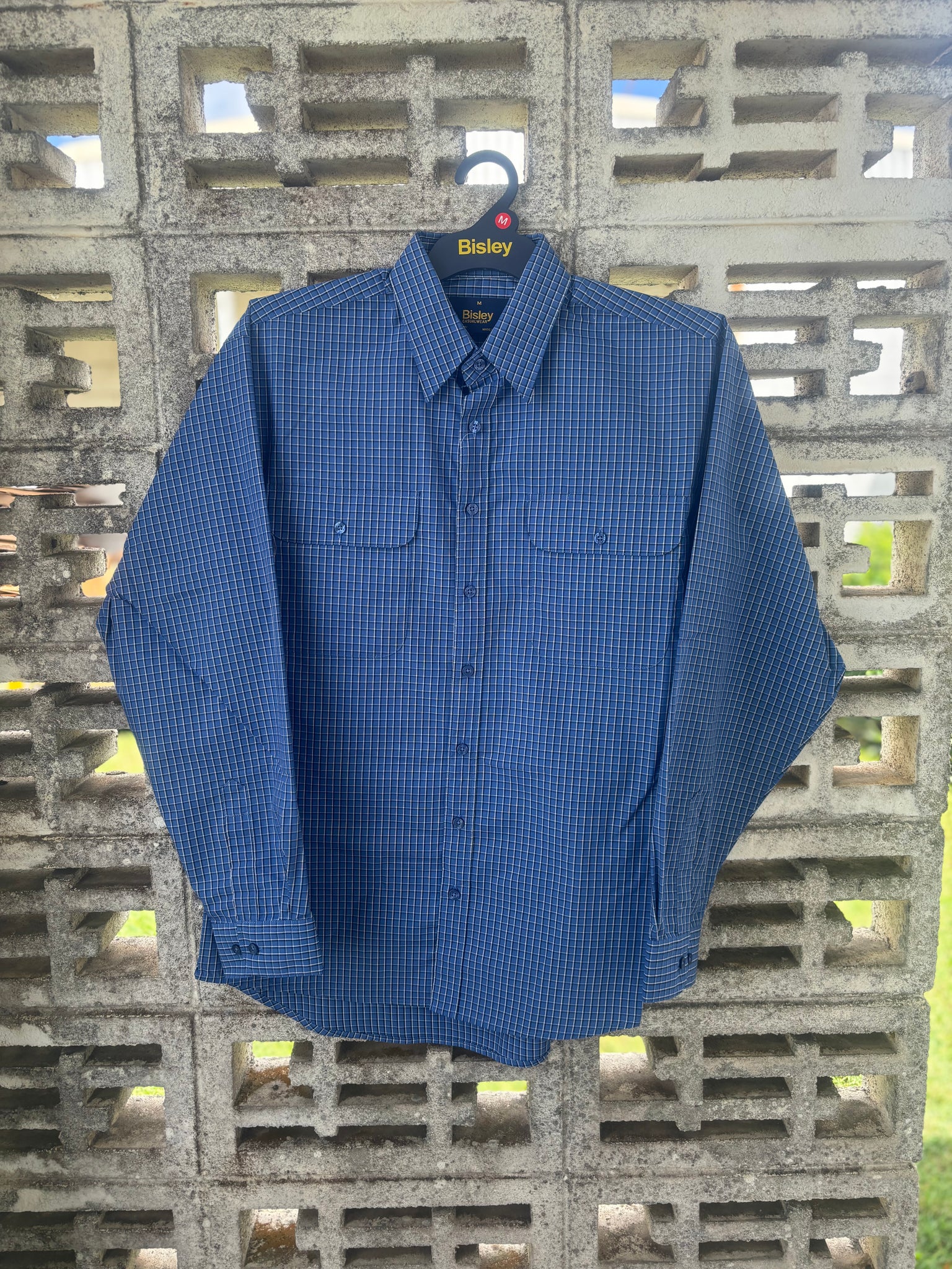 BS70287_CRIV Bisley Mens L/S Shirt Sml Check Blue
