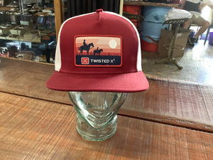 W5W1903 Twisted X HP Trucker Cap Red/White