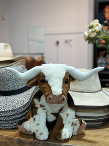 MRLH0007-30cm Texas Longhorn Highland Cream Large Brown Soft Toy - 30cm