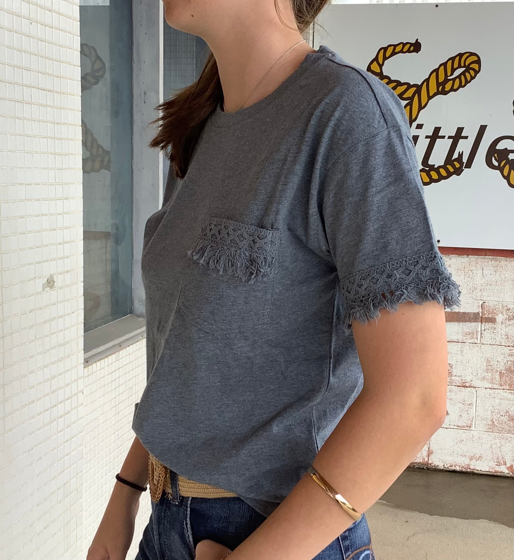 Ariat Ladies Tassel Short Sleeve Top Slipstream Heather