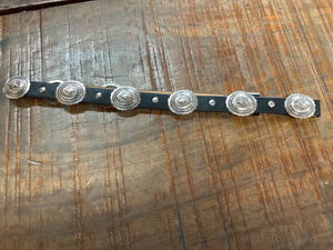 B3934 Western Hat Concho Band Strap Black