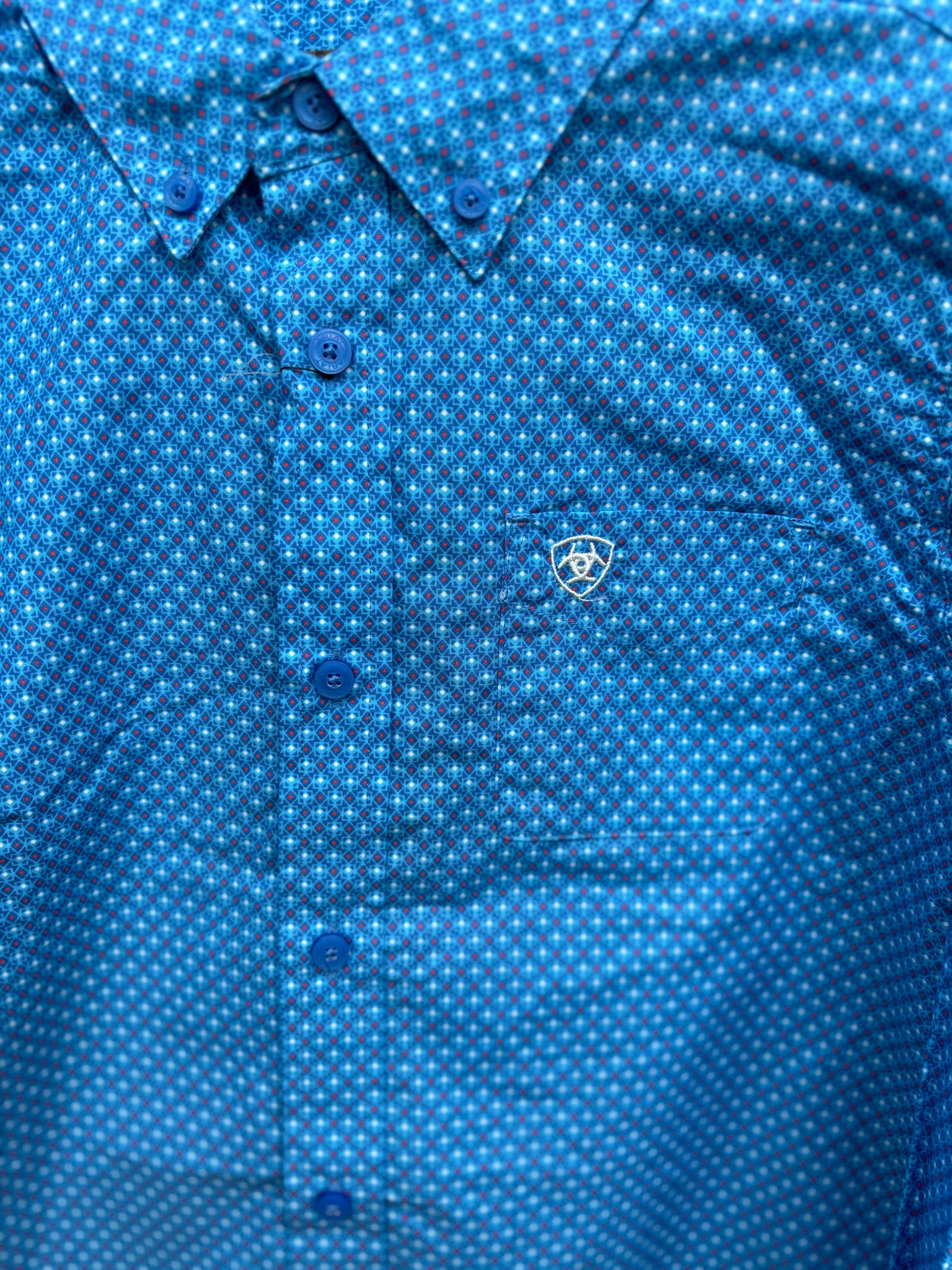 10043713 Ariat Boys Lloyd Classic L/S Shirt - Blue