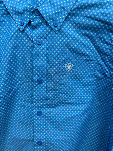 10043713 Ariat Boys Lloyd Classic L/S Shirt - Blue