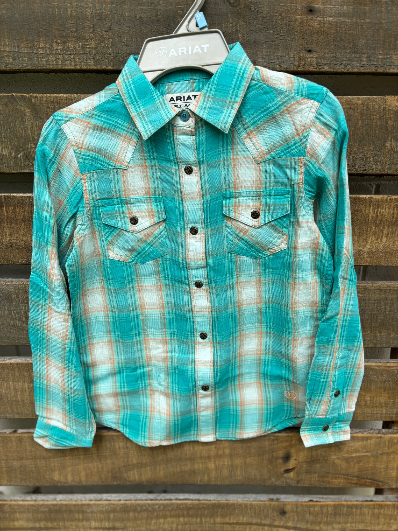 10043627 Ariat Girls Ojai Snap L/S Shirt - Plaid