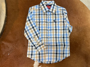 T5S3140051 Thomas Cook Boys Jesse 2 Pocket L/S Shirt Navy/Tan