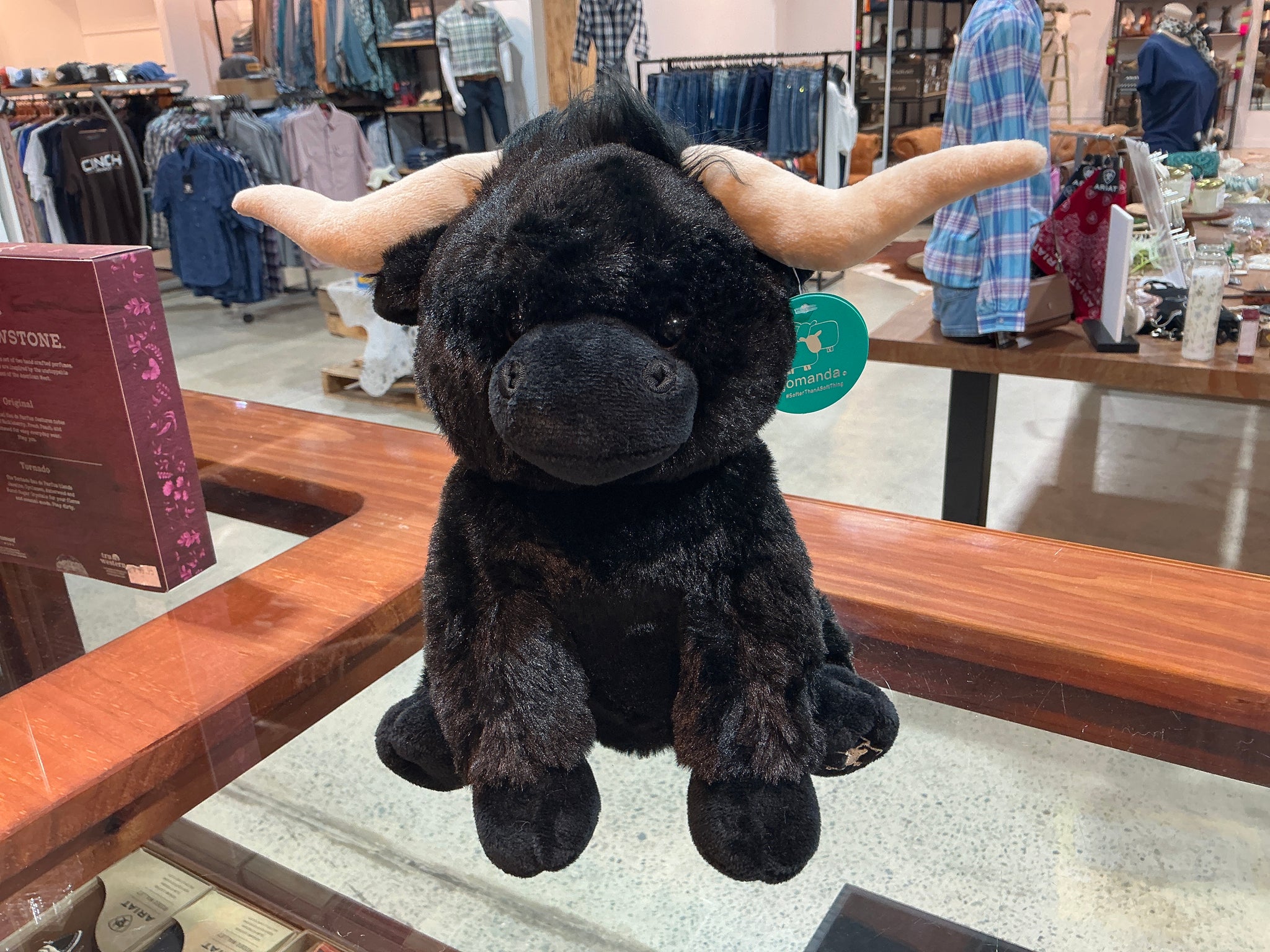 MRLH0055- Longhorn Black Cow Medium Soft Toy 23cm