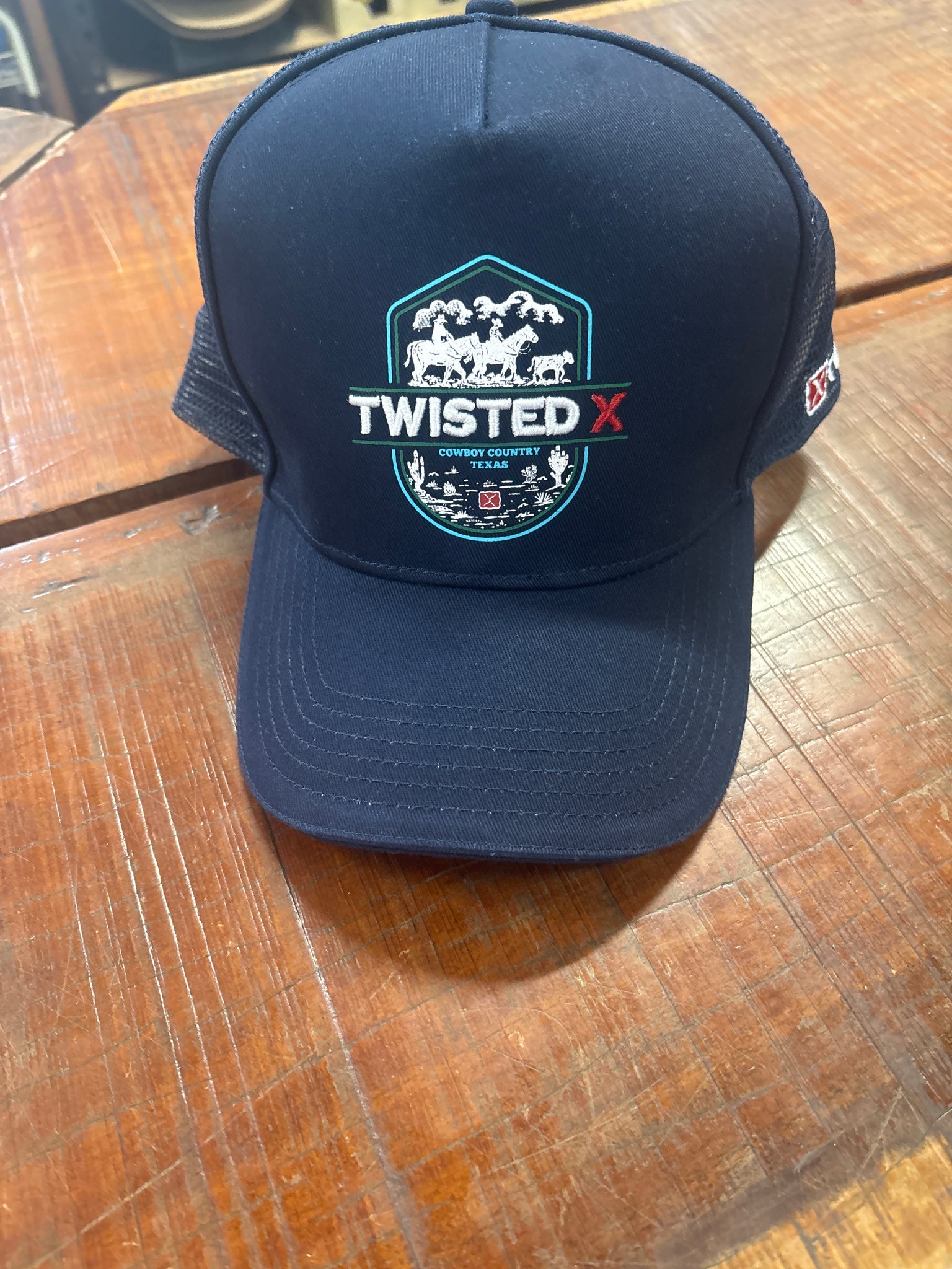 A5S1901CAP Twisted X Mens Tim HP Trucker Cap Navy/Teal – LittleBit Country