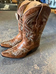10063902 Ariat Ladies Heritage Bliss Western Boots Dark Tan