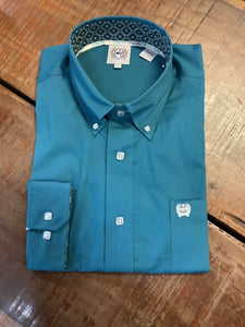 MTW1105777 MENS CINCH L/S SHIRT-TEAL