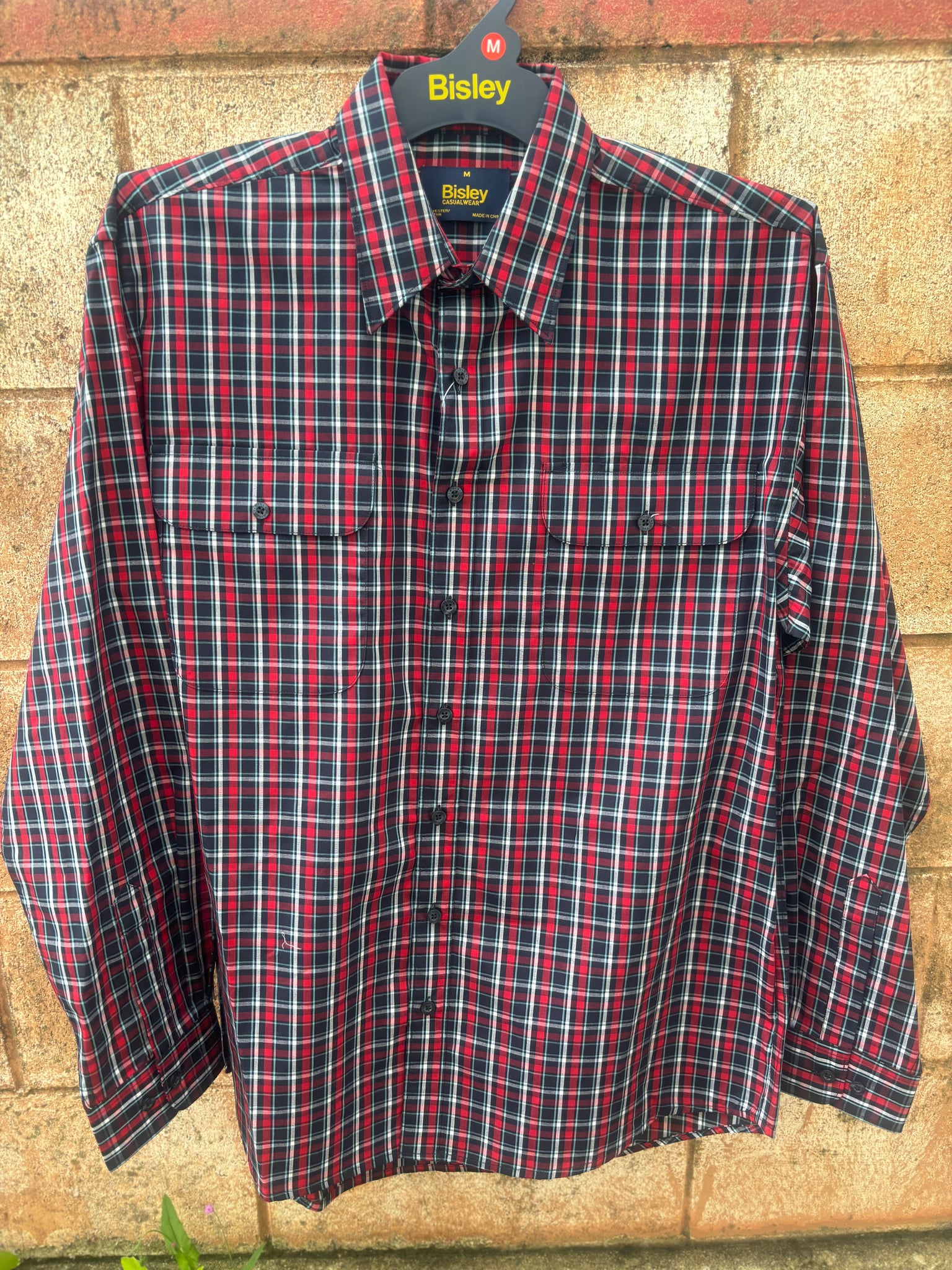 BS70293_CCRE Bisley Mens L/S Shirt Small Check Red