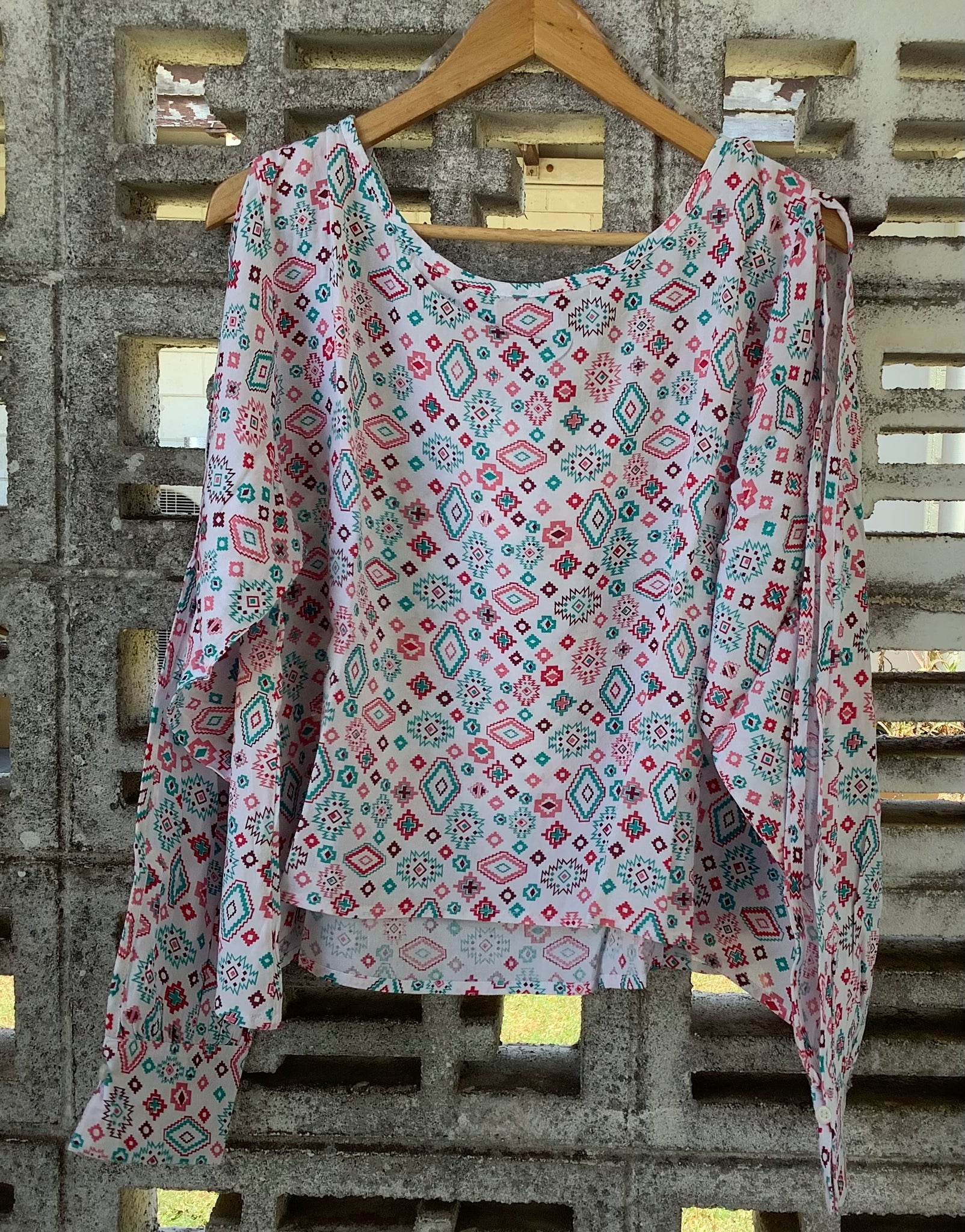 Roper Ladies Five Star Collection Long Sleeve Print Blouse Multi