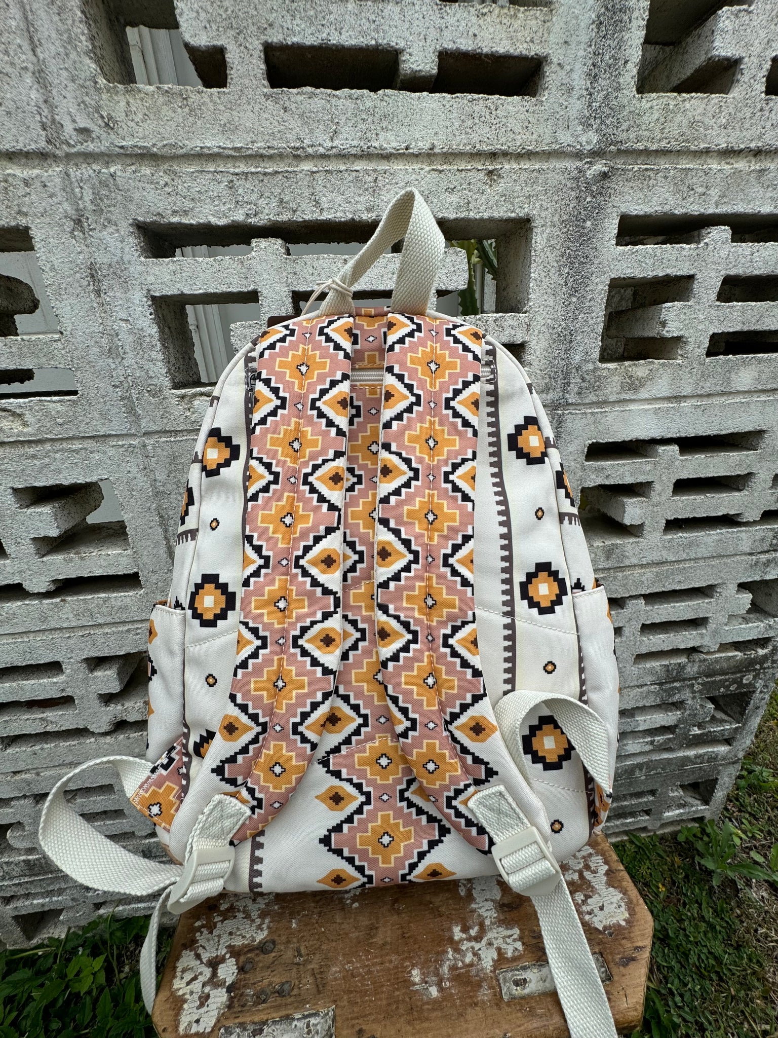 Southwestern Canvas Backpack Natural