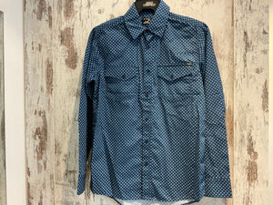 P5S1100072 Pure Western Mens Brandon L/S Shirt Navy/Blue