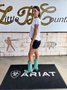 10061312 Ariat Ladies Romance Boots Natural Turquoise