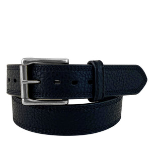9538500K Roper Mens 1.1/2" Pebble Grain Genuine Triple Stitched Leather Belt Black
