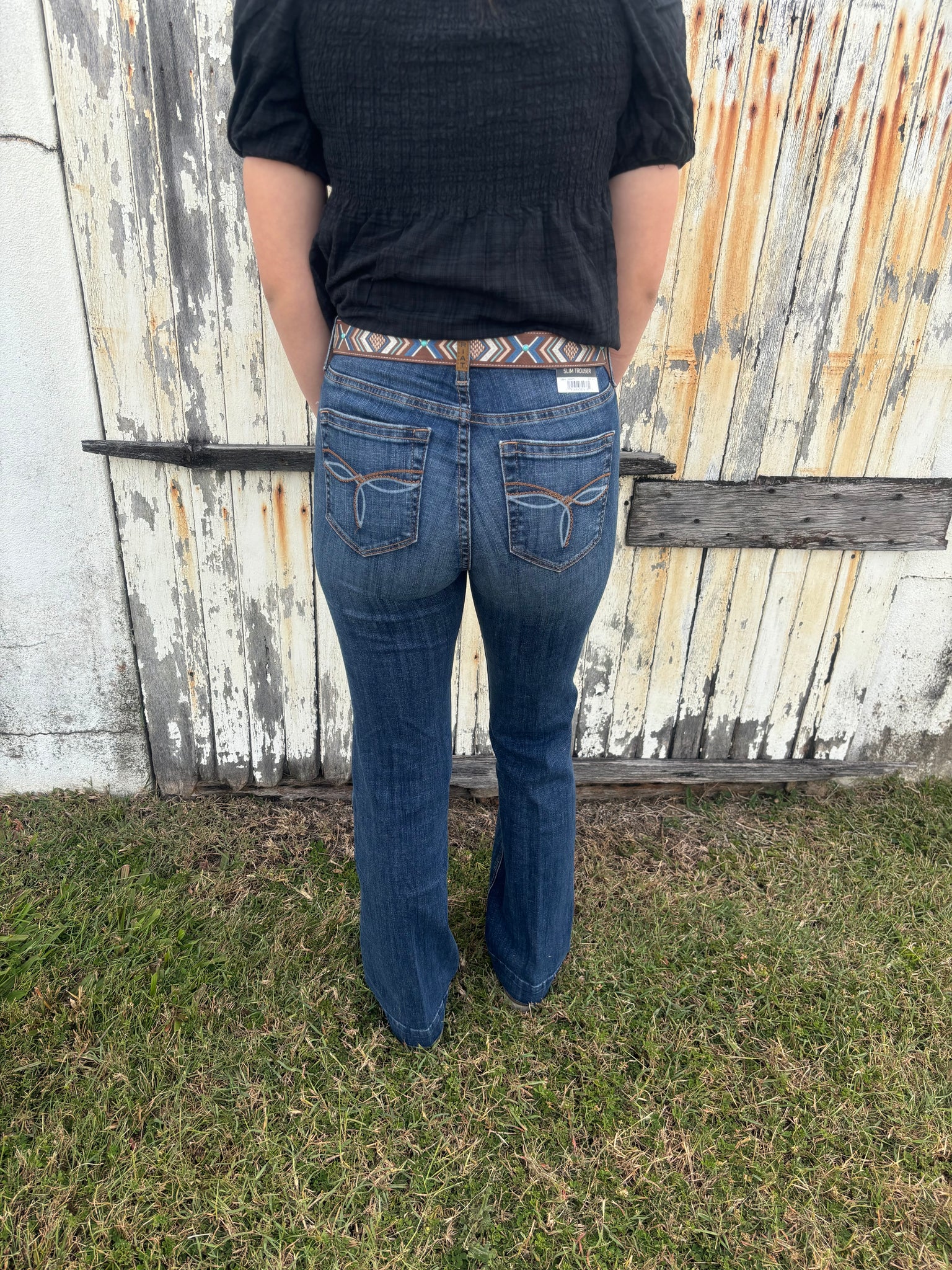 10048275 Ariat Ladies High Rise Slim Trouser 34" Leg Jean Juliana Siren
