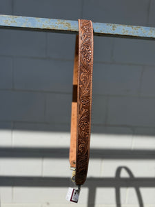 ST-01-01 Brown Tooling Leather Bag Strap