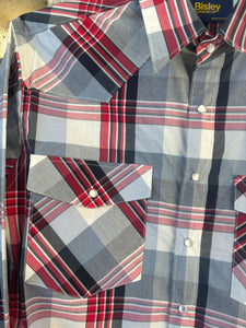 BS70284_CJER Bisley Mens L/S Western Shirt Large Check Red