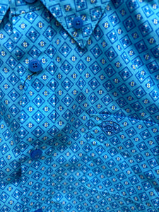 10043714 Ariat Boys Lake Classic L/S Shirt Blue Grotto