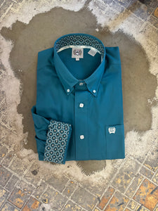 MTW1105777 MENS CINCH L/S SHIRT-TEAL