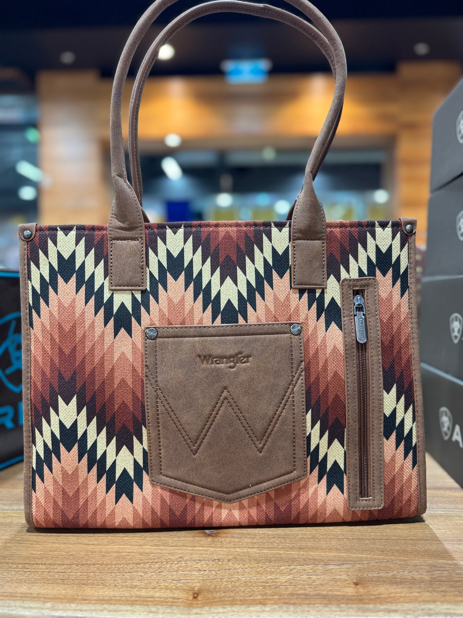X5S2912BAG Wrangler Southwestern Nevada Tote Bag Copper