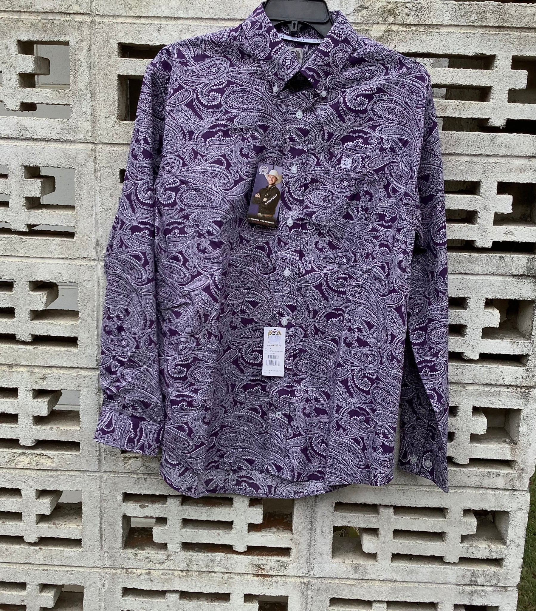 MTW1105738 Cinch Mens L/S Shirt Purple