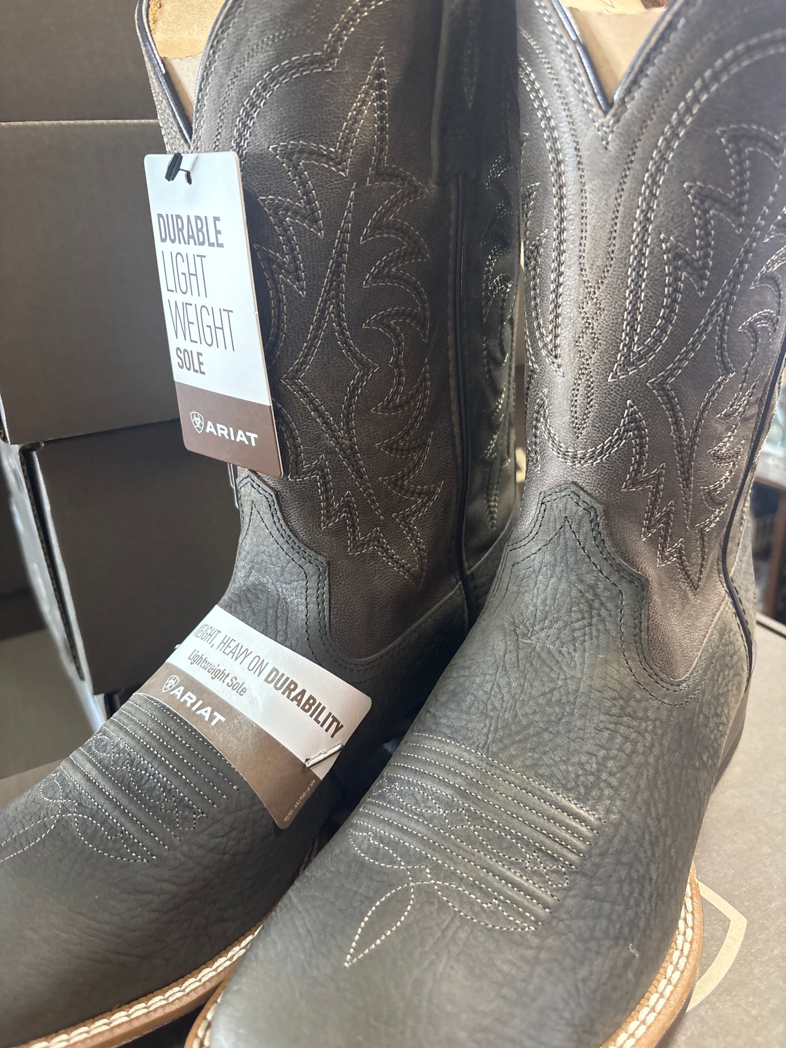10063989 Ariat Mens Ryden Ultra Cowboy Boots Smokey Brown/Dusty Taupe