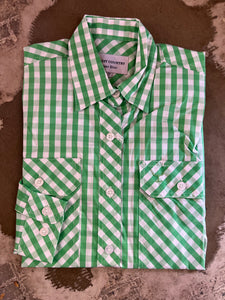 WWLS2367 Just Country Abbey Full Button Print Workshirt Ivy Check