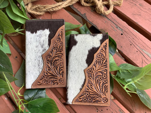 AW-22 The Design Edge Calama Slim Cowhide Wallet Brown & White