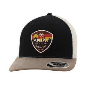 A300018120 Ariat Mens B Fit Cap Sunset Desert Logo Denim/White