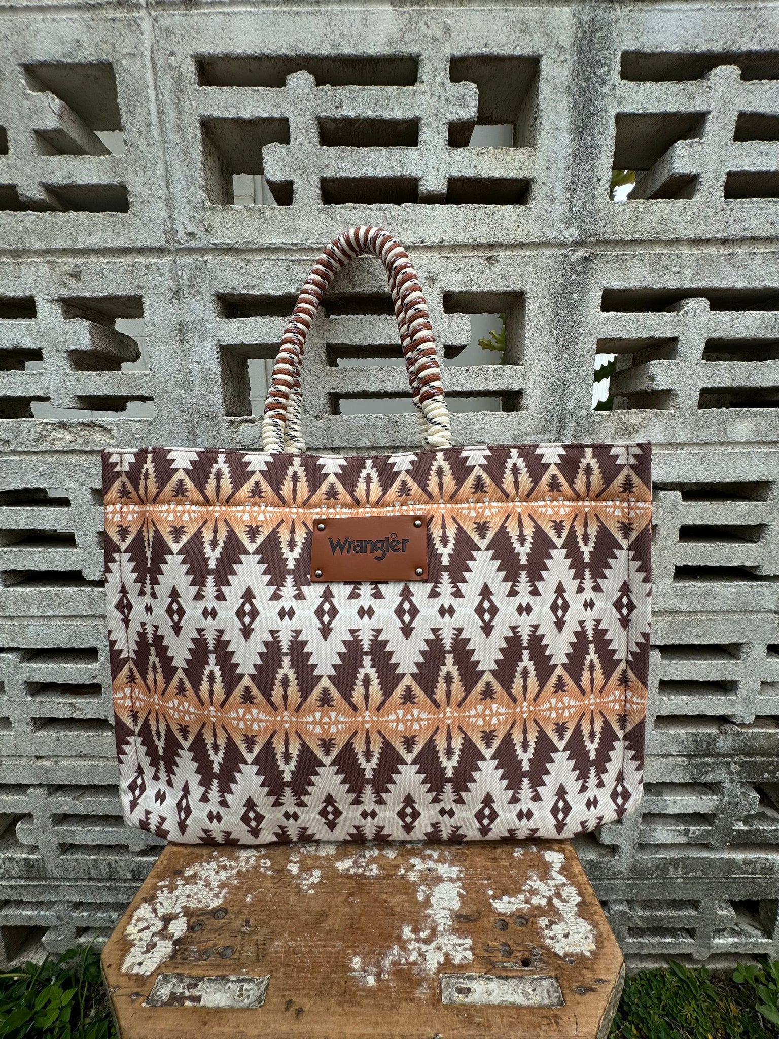 X4S2972BAG Southwestern Oversized Tote Bag Coffee