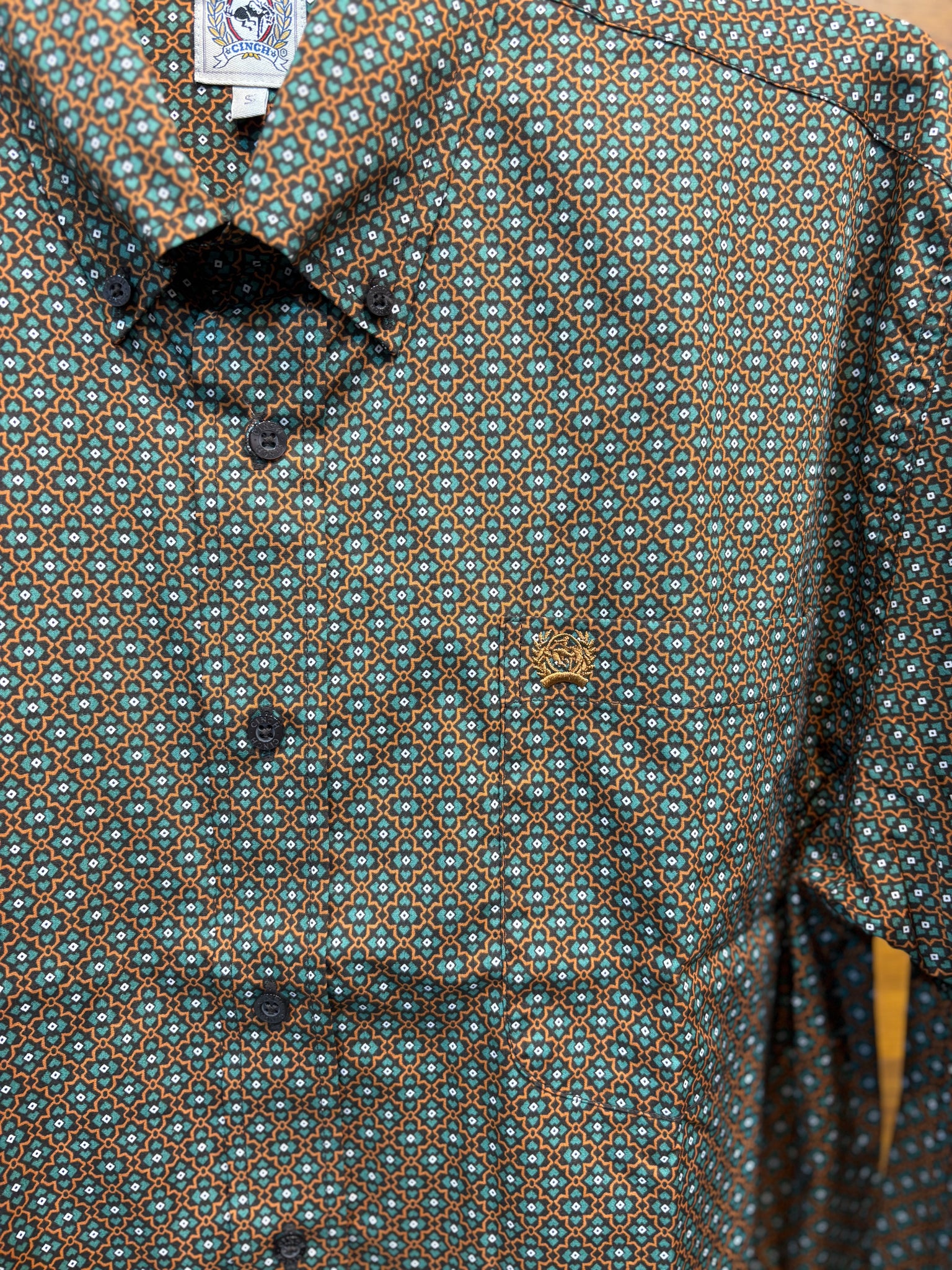 MTW1105825 Cinch Mens L/S Shirt Brown/Green