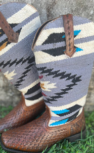 09-021-0914-3284 Roper Ladies Becca Boots Brown Suede/Woven Serape